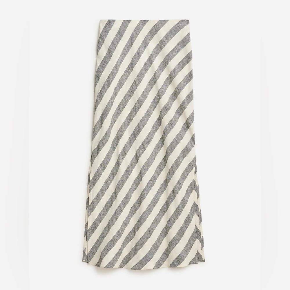 JCrew Gwyneth slip skirt in striped linen
